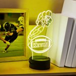 Personalisierte Fußballspieler Illusion LED-Nachtlicht Diverse Farben wechseln mit Fernbedienung & Touch Raumdekoration Geburtstagsgeschenk für Fußball-Liebhaber