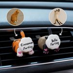 Colilla de Gato Personalizada Clip Difusor de Aire para Coche con Nombre Dibujado a Mano Accesorios de Coche Regalo para los Amantes de los Gatos