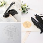 Tampon de Gaufrage Personnalisé avec Texte Nom Motif Floral Livres Accessoire avec Poignée Noire Cadeau Anniversaire pour Amoureux de Lecture
