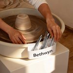 Personalized Name Design Pottery Wheel Tool Holder Rack with 3 Adjustable Slots Ceramics Accessory Birthday Gift for Ceramist Pottery Lover