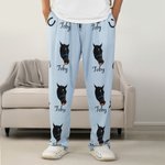 Pantalones de pijama personalizados con foto de mascota estampado multicolor y nombre regalo de cumpleaños para amantes de las mascotas y la familia