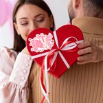 Personalized Love Bow Heart Pink Sticker with Text Daily Use Valentine's Day Gift for Girlfriend Wife