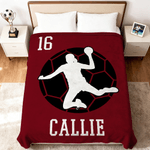 Personalisierte weiche Decke mit Handballspieler-Motiv Namen und Nummer Zimmer Deko Geburtstagsgeschenk für Handball-Enthusiasten 3