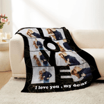 Spersonalizowany miękki koc z tekstem Love 10 Photos Home Decor Walentynkowy prezent urodzinowy dla pary