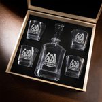 Personalized Engraved Horseshoes Horse Name Whiskey Decanter 2 Glasses Set Bar Accessory Birthday Gift for Men Whiskey Lovers
