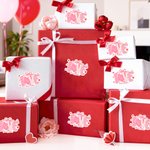 Personalized Love Bow Heart Pink Sticker with Text Daily Use Valentine's Day Gift for Girlfriend Wife