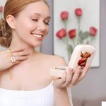 Personalisierte niedliche Liebe Herz Hochland Kuh PU Leder Schmuck-Box mit Namen Geburtstag Jahrestag Valentinstag Geschenk für Frauen
