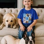 Personalised Paw Print Pet Photos Multicolor Kid Adult T-shirt Sweatshirt with Names and Initials Birthday Gift for Pet Lovers Owners