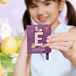 Portafoglio personalizzato in pelle PU con nome e orecchie di coniglio pasquale, regalo di Pasqua per ragazze