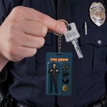 Gepersonaliseerde foto 3D-effect Cartoon brandweerman politie acryl sleutelhanger met afdeling positie en naam verjaardagscadeau voor brandweerman politie