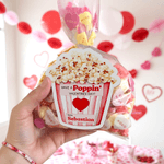 Personalised Have A Poppin Valentines Day Popcorn Design Waterproof Stickers with Name Class Exchange Party Favors Valentine's Day Gift for Couple Kid