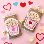 Personalised Have A Poppin Valentines Day Popcorn Design Waterproof Stickers with Name Class Exchange Party Favors Valentine's Day Gift for Couple Kid