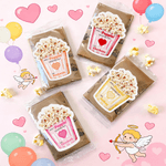 Personalised Have A Poppin Valentines Day Popcorn Design Waterproof Stickers with Name Class Exchange Party Favors Valentine's Day Gift for Couple Kid