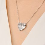 Personalized Heart-Shaped Photo Bright Shine Zircon Necklace Dainty Jewellery Birthday Anniversary Valentine's Day Gift for Women