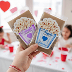 Personalised Have A Poppin Valentines Day Popcorn Design Waterproof Stickers with Name Class Exchange Party Favors Valentine's Day Gift for Couple Kid