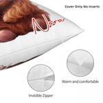 Personalised Cute Love Heart Highland Cow Soft Cushion Cover with Name Home Decor Valentine's Day Birthday Gift for Family Friend Cow Lover