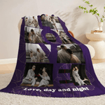 Spersonalizowany miękki koc z tekstem Love 10 Photos Home Decor Walentynkowy prezent urodzinowy dla pary