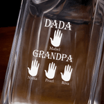 Personalized Father Palm Whiskey Decanter 2 Glasses Wooden Box Set with Engraved Name Father's Day Birthday Gift for Father Friends Bartenders