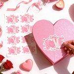Personalized Love Bow Heart Pink Sticker with Text Daily Use Valentine's Day Gift for Girlfriend Wife