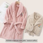 Accappatoio personalizzato con ricamo del nome e motivo carino super morbido ad alta assorbenza regalo di compleanno per bambini