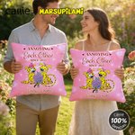 Personalised You & Me Long-Tailed Marsupilami Pillow Cover with Name Anniversary Valentine's Day Gift for Couple Husband Wife | Callie × Marsupilami®