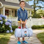Bolsa de viaje grande personalizada con personaje de dibujos animados y nombre regalo de cumpleaños para niños y niñas