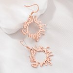 Personalized Family Name Hoop Earrings Dainty Jewelry Birthday Anniversary Gift for Women