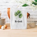 Personalized Lucky Shamrock Waffle Tea Towel with Name Kitchen Decor St. Patrick's Day Gift for Family Friends