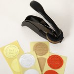Personalised From the Library of Name Flower Book Embosser Stamp Black Hand Held Embosser with Storage Bag Birthday Gift for Book Lover Reader