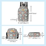 Personalized Cute Animal Adjustable Backpack Lunch Bag Pencil Case Set with Name Back to School Birthday Gift for Kids