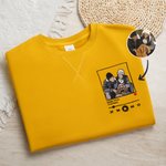 Personalized Embroidered Music Player Photo Design Soft T-shirt Sweatshirt Hoodie with Song and Singer Name Birthday Gift for Family Friends