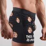 Personalised Wall Crack Face Photo Funny Men's Underwear Boxer Brief with Name Valentine's Day Anniversary Gift for Couple Partner