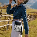 Personalizada Teléfono Crossbody Western Tooled Cuero Cowhide Mensajero Flecos Bolso