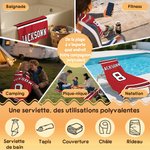 Serviette Surdimensionnée Personnalisée avec Nom et Numéro Cadeau Anniversaire pour les Amoureux du Sport et les Amies