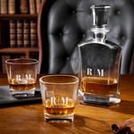 Personalized Initial Whiskey Decanter with Engraved Name Birthday Anniversary Gift for Liquor Lovers