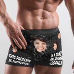 Personalised Wall Crack Face Photo Funny Men's Underwear Boxer Brief with Name Valentine's Day Anniversary Gift for Couple Partner