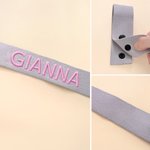Etichetta per bagagli personalizzata con nome ricamato ideale per viaggi e spostamenti regalo di compleanno per studenti e appassionati di viaggi