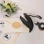 Personalised Floral Initial Library Book Embossing Stamp Black Hand-held Embosser with Storage Bag Birthday Book Club Gift for Bookworms Readers