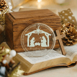 Personalized We Believe Nativity Acrylic Ceramic Ornament 2026 Nativity Decor Religious Thanksgiving Gift for Christians