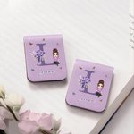 Marcapáginas personalizado de cuero PU con inicial nombre y personaje de dibujos animados regalo de cumpleaños para amantes de los libros
