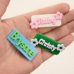 Personalised Flower Square Multicolour Shoes Charm with Name Shoes Decoration Daily Wear Birthday Gift for Friends Family