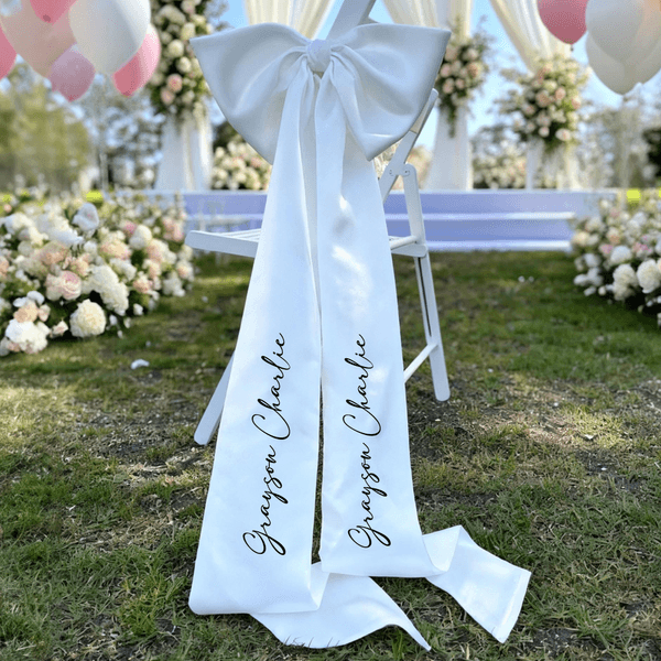 Ruban de chaise de mariage personnalisé avec noms Cadeau de mariage pour les jeunes mariés