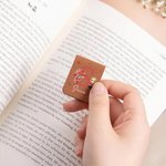 Marcapáginas personalizado de cuero PU con inicial nombre y personaje de dibujos animados regalo de cumpleaños para amantes de los libros
