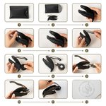 Personalised Floral Initial Library Book Embossing Stamp Black Hand-held Embosser with Storage Bag Birthday Book Club Gift for Bookworms Readers