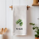 Personalized Lucky Shamrock Waffle Tea Towel with Name Kitchen Decor St. Patrick's Day Gift for Family Friends