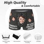 Personalised Wall Crack Face Photo Funny Men's Underwear Boxer Brief with Name Valentine's Day Anniversary Gift for Couple Partner