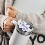Personalised Flower Multicolour Lid Topper for 30 oz 40 oz Tumbler with Name Daily Use Birthday Gift for Women