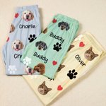 Personlig 1-4 Pet Face Photos Paw Print Multicolor Kid Woman Man Pyjamasbukser med snor Daglig bruk Bursdagsgave til kjæledyrelskere