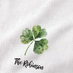 Personalized Lucky Shamrock Waffle Tea Towel with Name Kitchen Decor St. Patrick's Day Gift for Family Friends