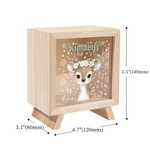 Personalized Cute Flower Wreath Animals Wooden Money Box Piggy Bank with Name Children's Day Birthday Gift for Kids